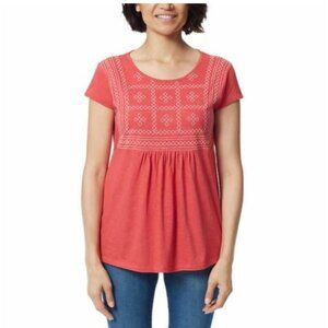 Gloria‎ Vanderbilt Embroidery Short Sleeve Top